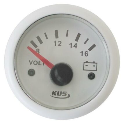 Volt Gauge 12V 52mm White