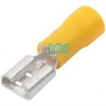 Yellow Female Terminal 6.3mm - 100 Pieces