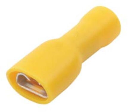 Yellow Female Terminal 6.3mm - 100 Pieces