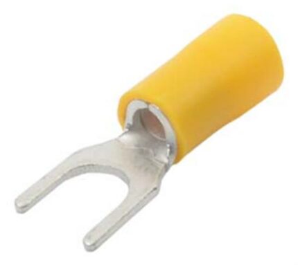 Yellow Fork Terminal 6.4mm- 10 Pieces