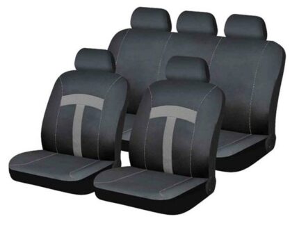 Seat Cover 9 Piece Grey T-Style