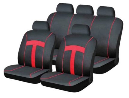 Seat Cover 9 Piece Red T-Style Moq 300