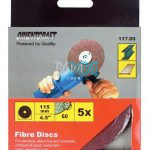 Sanding Disc 115mm Grit 60 5 Piece