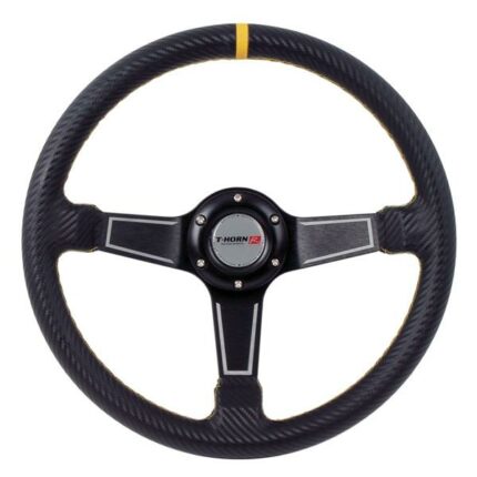 Steering Wheel Pvc 350mm Black/Yellow
