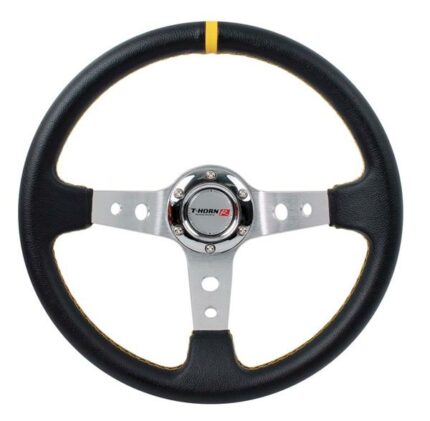 Steering Wheel Pvc 350mm Black/Yellow