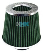 Standard Open Top Cone Air Filter Chrome/Green