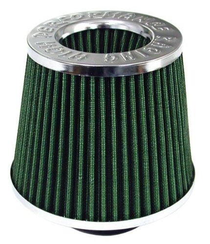 Standard Open Top Cone Air Filter Chrome/Green