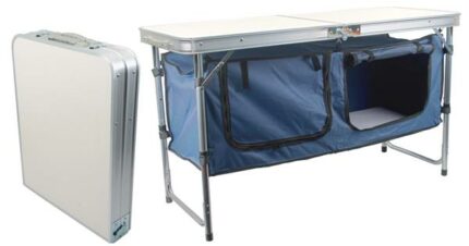 DISCONTINUED - Camping Aluminium Folding Table With Cupboard
