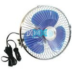 8 Inch(203mm) 12V Oscillating Fan With 60 Wire Grill & Cigarette Lighter Plug