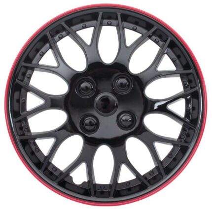 15 Inch Wheel Cover Ice Black/Red Rim