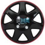 DISCONTINUED - 13 Inch Wheel Covers Ice Black/Red Rim