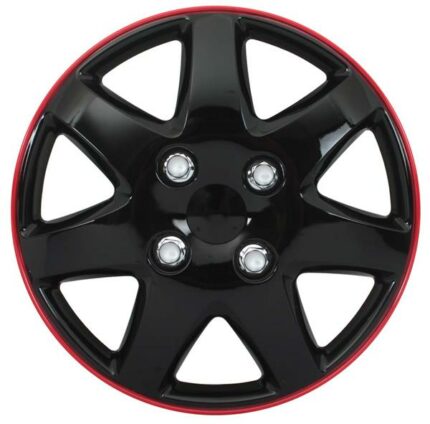 DISCONTINUED - 13 Inch Wheel Covers Ice Black/Red Rim