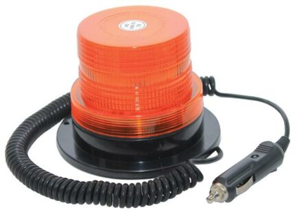Amber LED Strobe Lamp With 40 Leds Cigarette Lighter Plug & Magnetic Base 12-36V