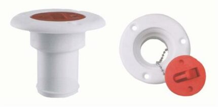 Fuel Deck Cap 40mm White With Red Cap