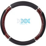 Steering Cover Blk/Wd Grain/Chrome Moq 500