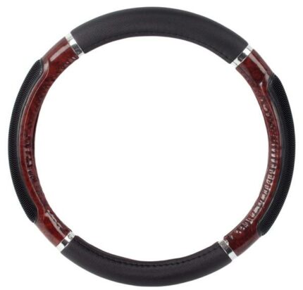 Steering Cover Blk/Wd Grain/Chrome Moq 500