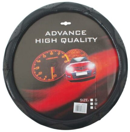 Grey And Black Waved Steering Wheel Cover