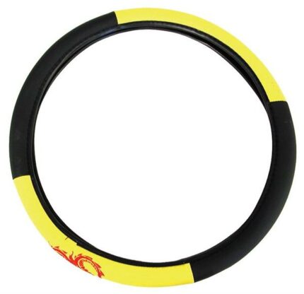 Steering Wheel Cover With Dragon Yellow