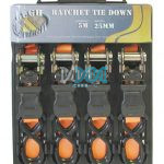 Ratchet Tie Down 4 Piece 5Mx25mm 1500