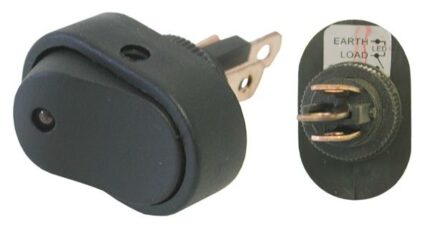 Rocker Switch Oval Red Led