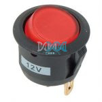 Rocker Switch Round Red 12V