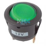 Rocker Switch Round Green 12V