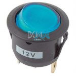Rocker Switch Round Blue 12V