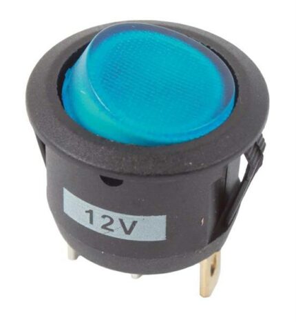 Rocker Switch Round Blue 12V