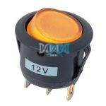 Rocker Switch Round Amber 12V