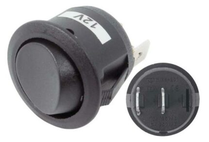 Rocker Switch Round Mini Black(Pin Type)