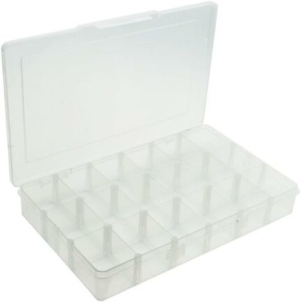 Plastic Box With Lid 18 Compartments