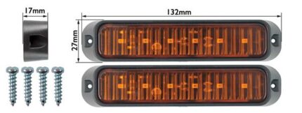 Led Marker Lamp Amber 6Led 10-30V