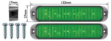 Led Marker Lamp Green 6Led 10-30V