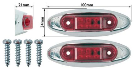 Led Marker Lamp Red 6Led 10-30V