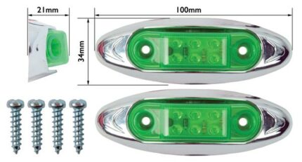 Led Marker Lamp Green 6 Piece Led 10-30V