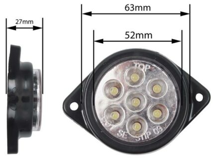 Led Marker Lamp Clear 4Leds 10-30V