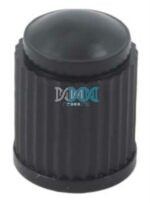 100 Black Valve Caps Plastic